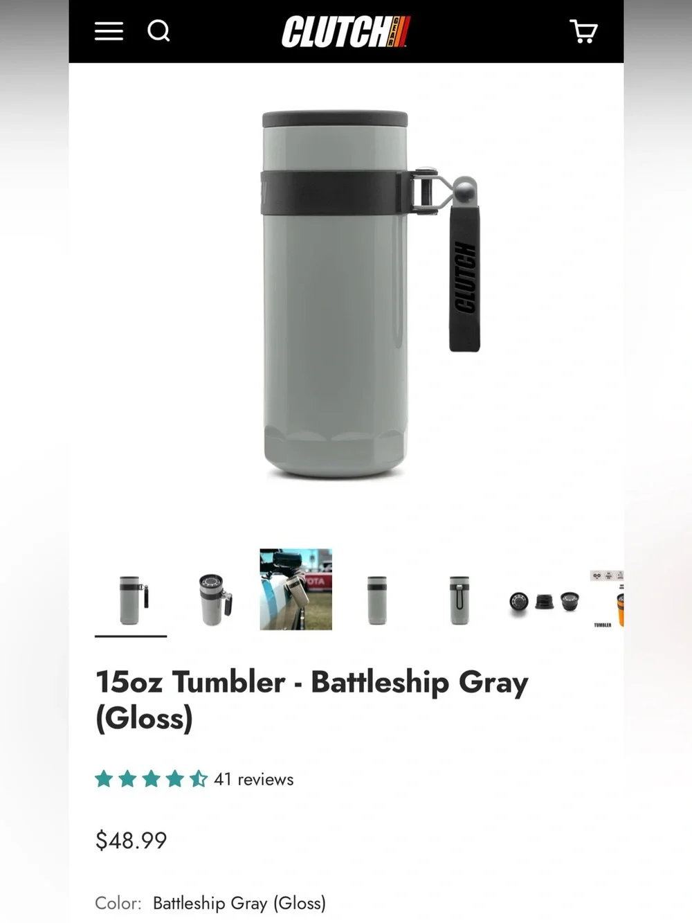 Clutch Gear leakproof tumbler battleship gray UNIQUE OIL FILTER MECHANIC CUP NEW